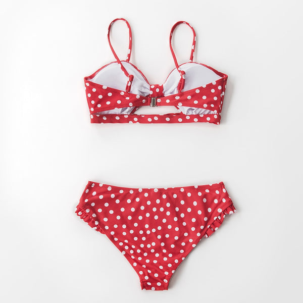 Red Polka Dot Low-Waisted Bikini - fairybeach