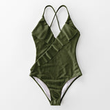 Army Green One Piece Swimsuit - fairybeach