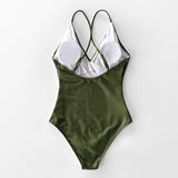 Army Green One Piece Swimsuit - fairybeach